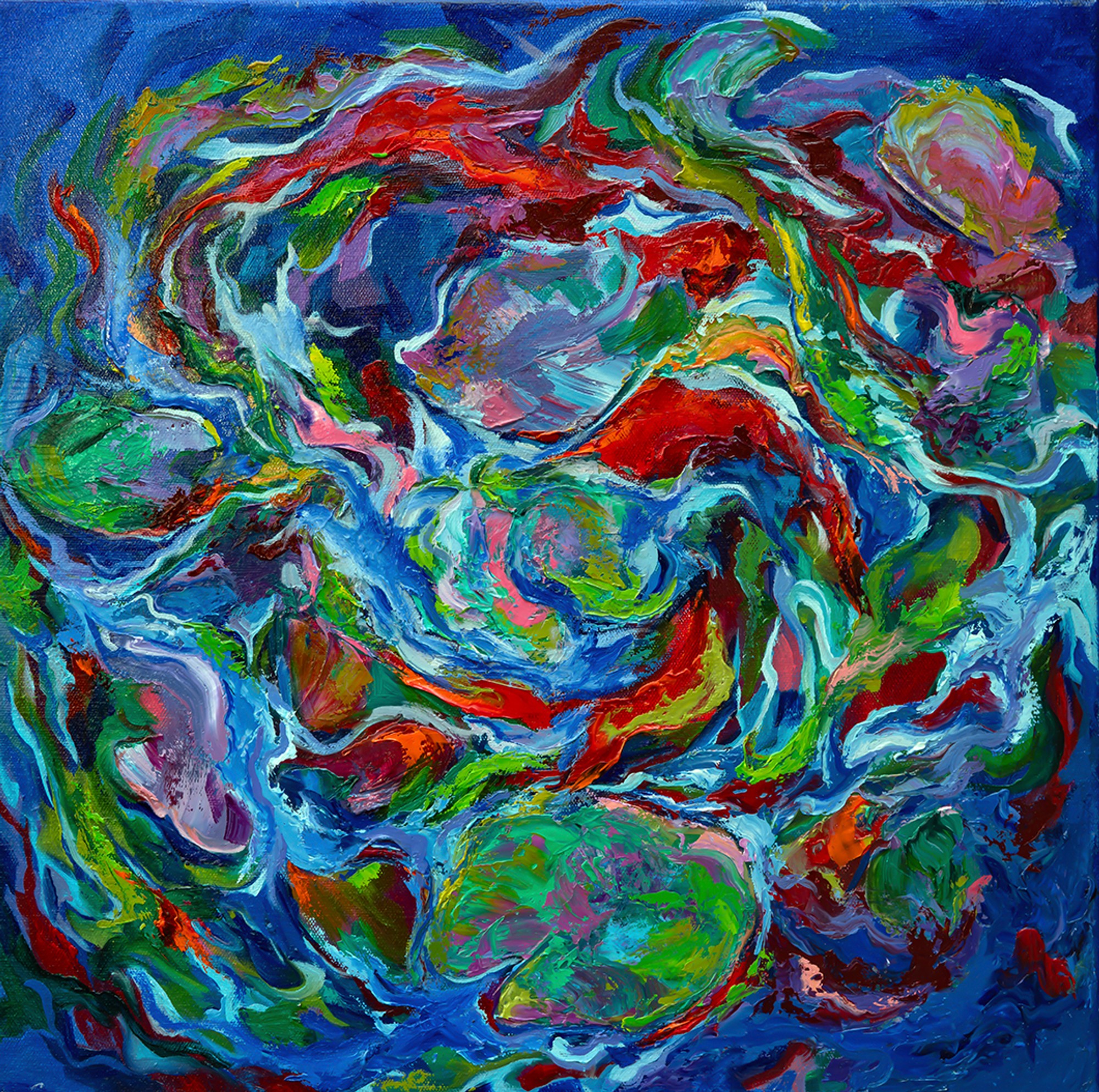 Life In The Water, oil on canvas, by Vitaly Leshukov