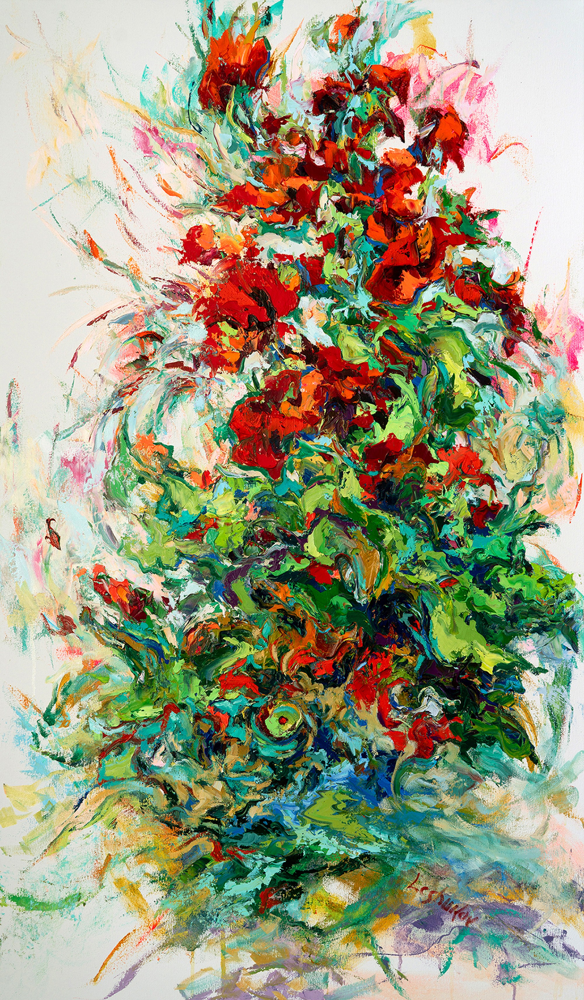 Poppies, oil on canvas, by Vitaly Leshukov