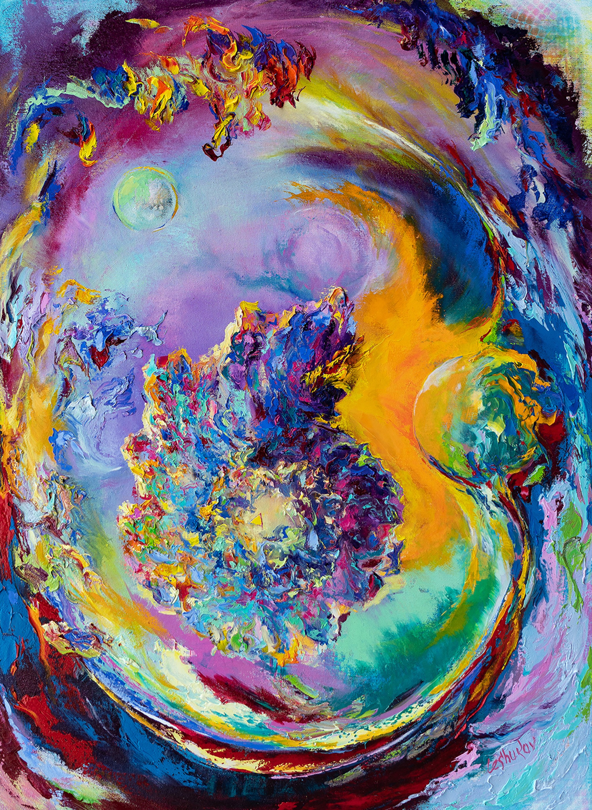Birth 2, oil on canvas, by Vitaly Leshukov