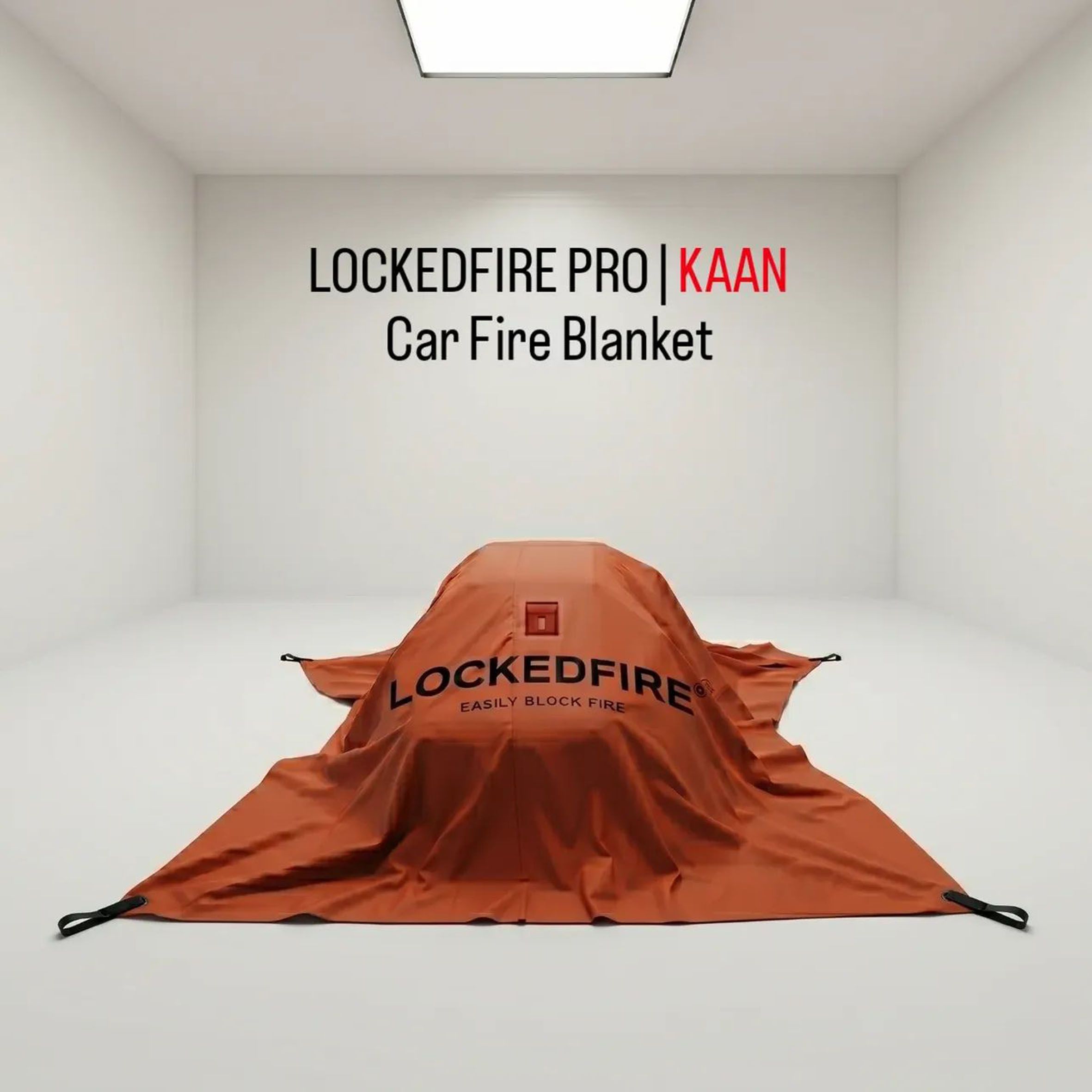 LOCKEDFIRE PRO-KAAN 6x8m Araç Yangın Battaniyesi - Elektrikli Araç ve Fosil Yakıt Araç Uyumlu Yangın Müdahale Örtüsü
