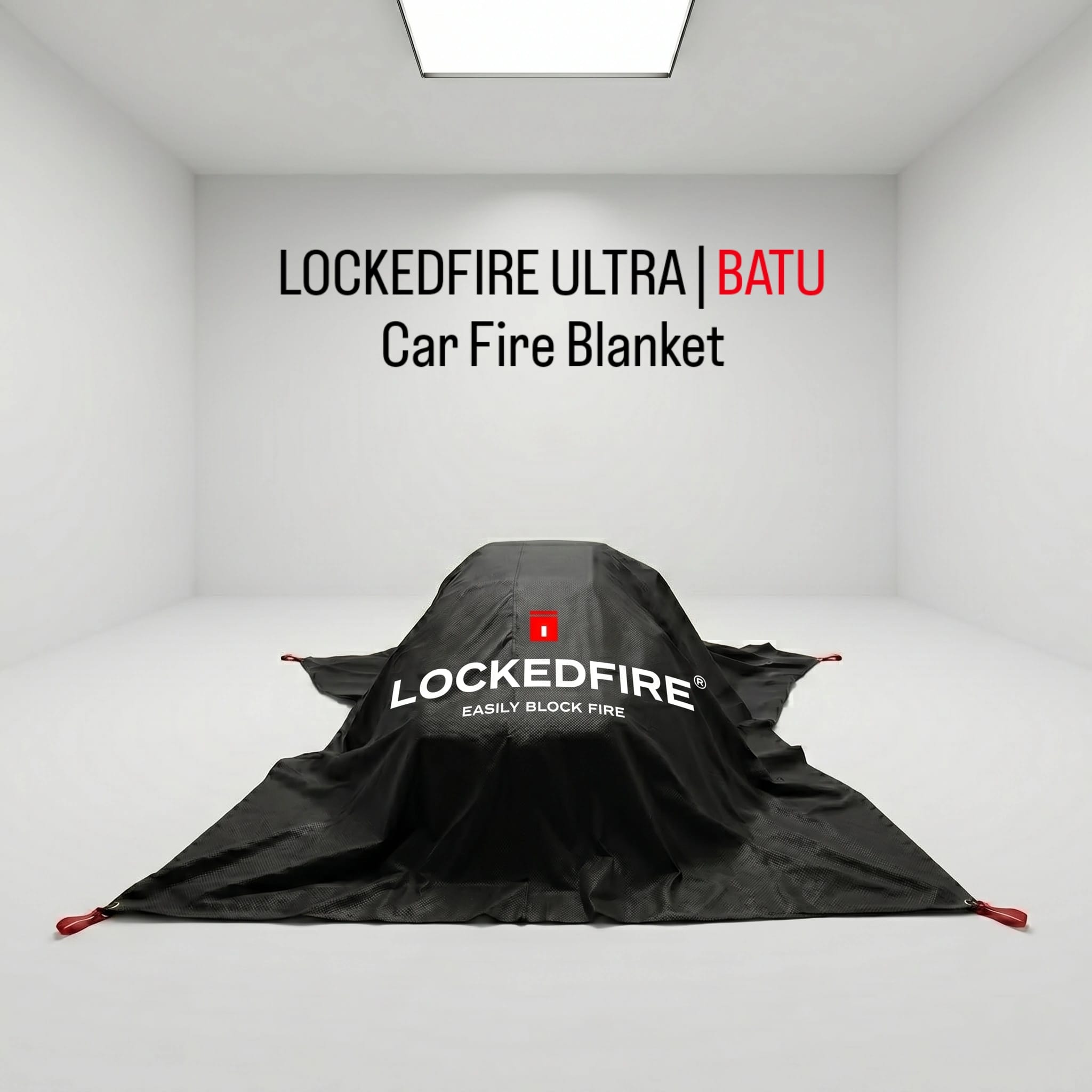 LOCKEDFIRE ULTRA-BATU 6x8m Araç Yangın Battaniyesi - Elektrikli Araç ve Fosil Yakıt Araç Uyumlu Yangın Müdahale Örtüsü