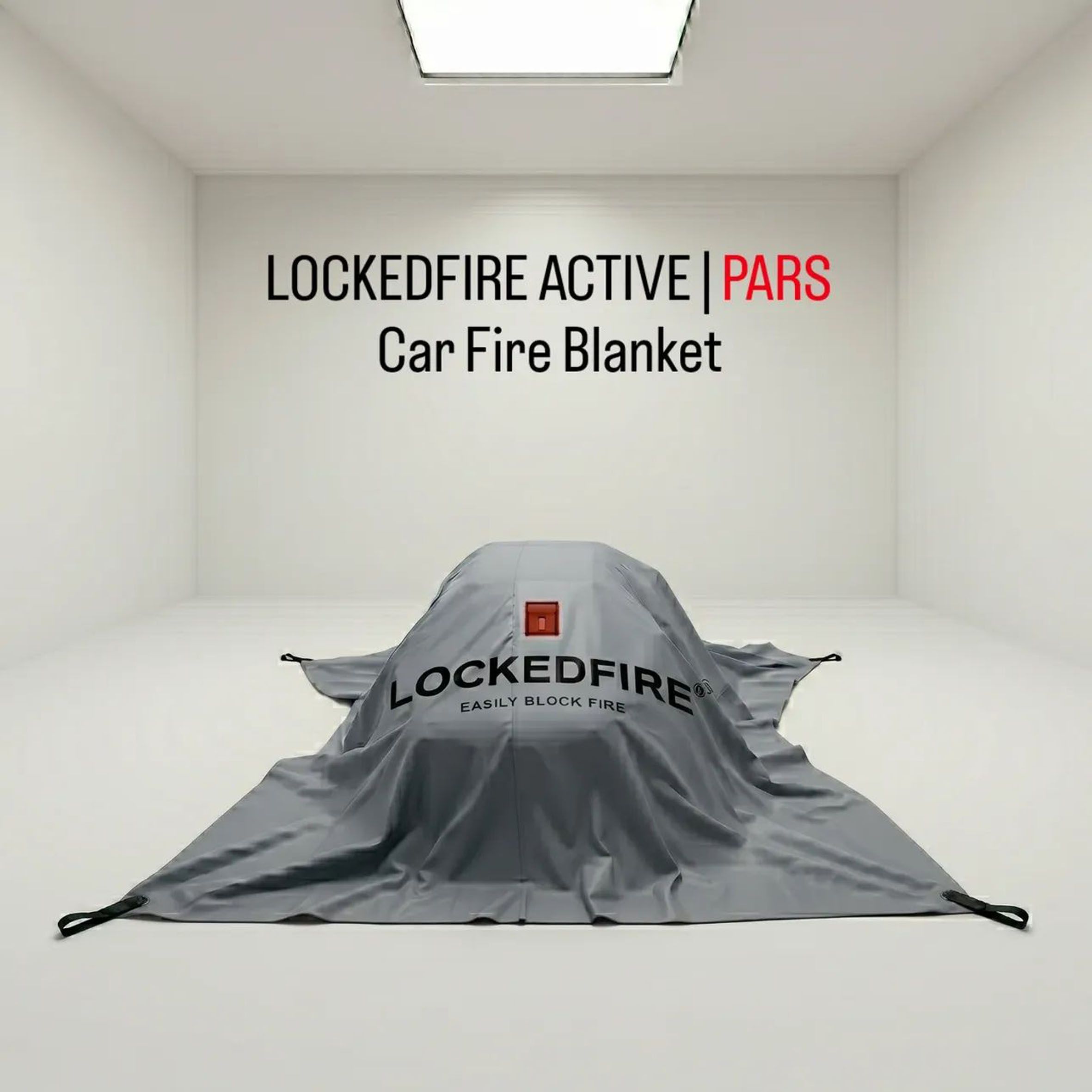 LOCKEDFIRE ACTIVE-PARS 6x8m Araç Yangın Battaniyesi - Elektrikli Araç ve Fosil Yakıt Araç Uyumlu Yangın Müdahale Örtüsü