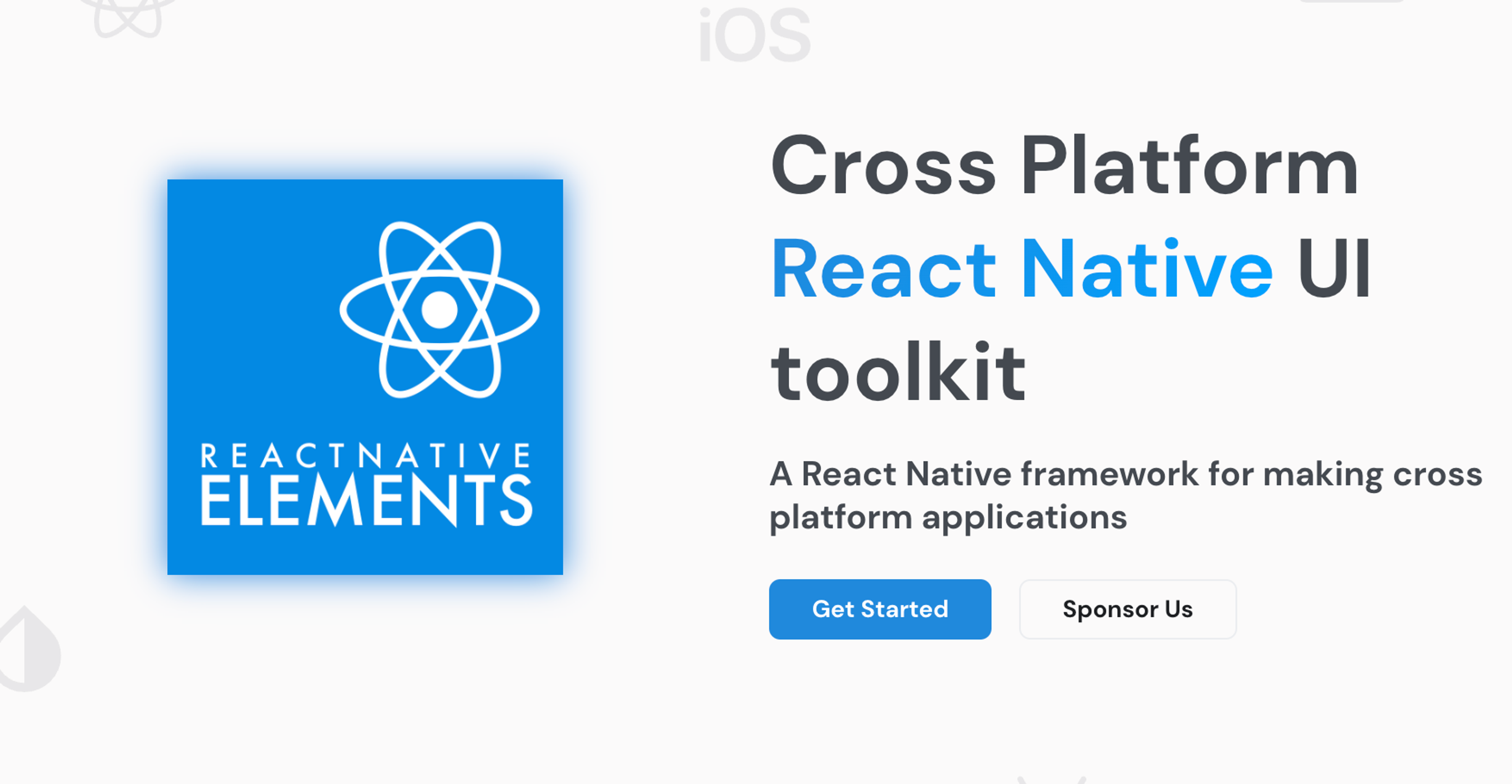 React Native Elements website header
