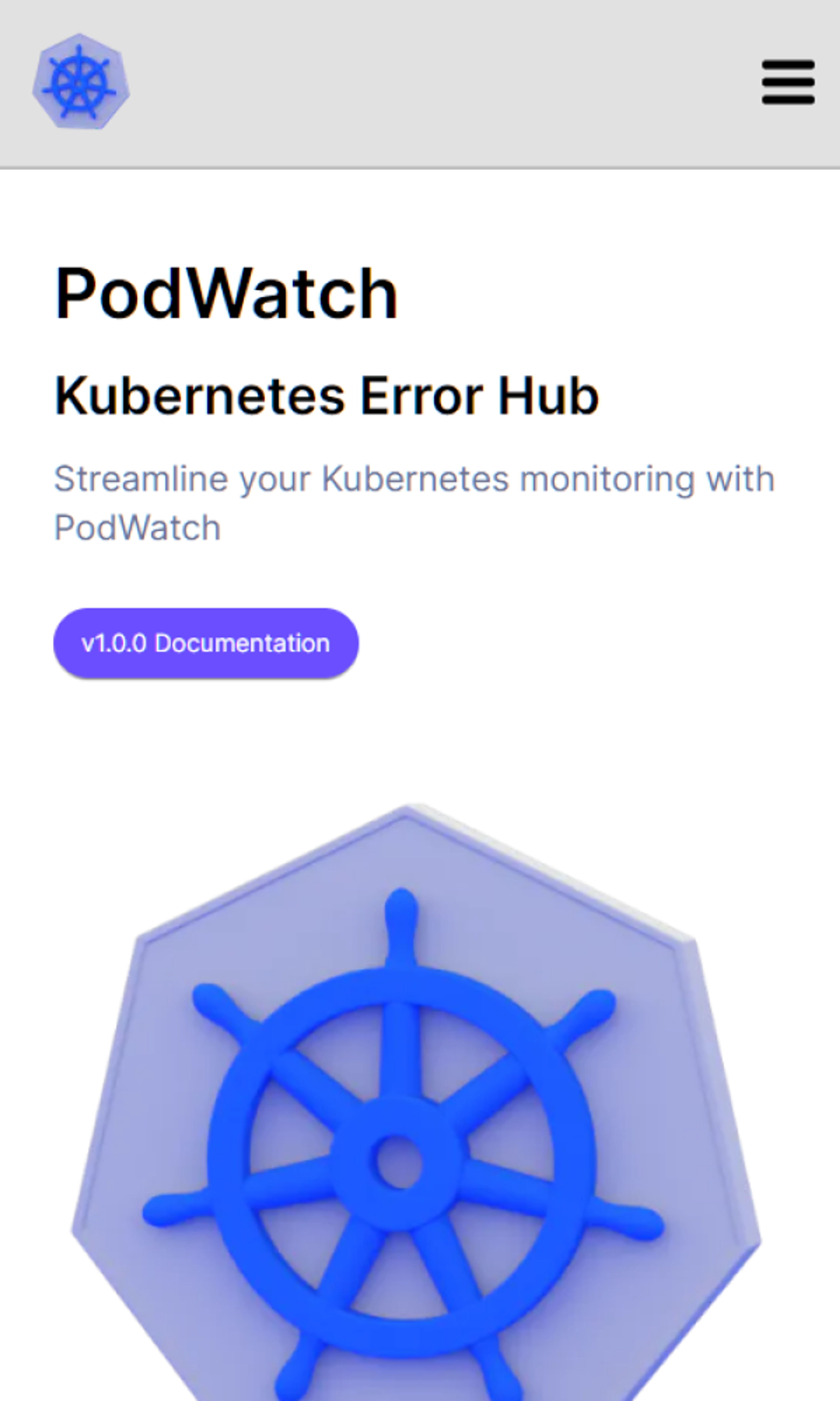 Mobile view of the Podwatch.dev website