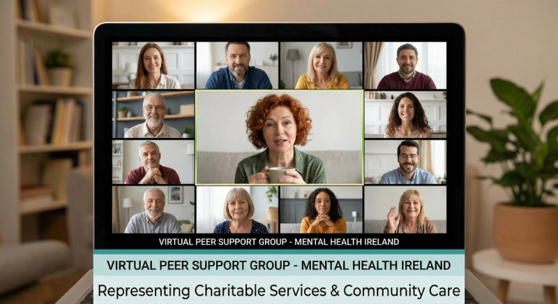 Diverse Irish people in online support group