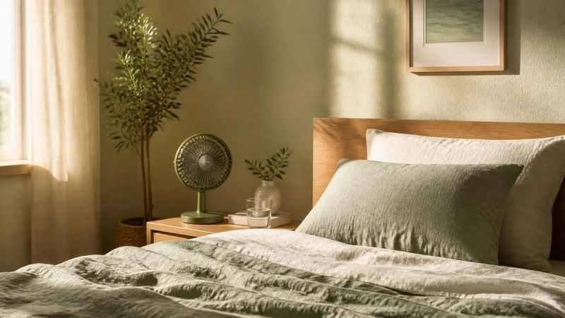 A partner preparing a cup of tea and a cool bedroom, representing practical support at home