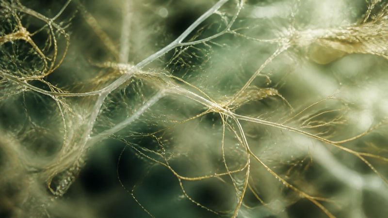 Abstract neural pathways or delicate fibre threads, representing hormones and brain function