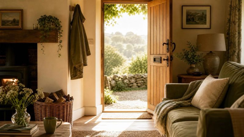 An open doorway with warm light spilling through, symbolising taking the first step to get support for loneliness