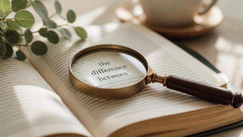 A magnifying glass resting on an open book, representing diagnosis and understanding