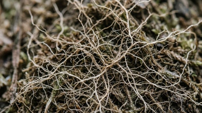 Abstract network of nerves or roots, symbolising the nervous system and trauma