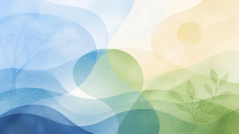 Abstract overlapping translucent shapes representing the mix of evolutionary, learned, and personal factors behind animal phobias
