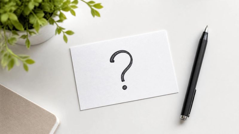 A simple question mark on paper