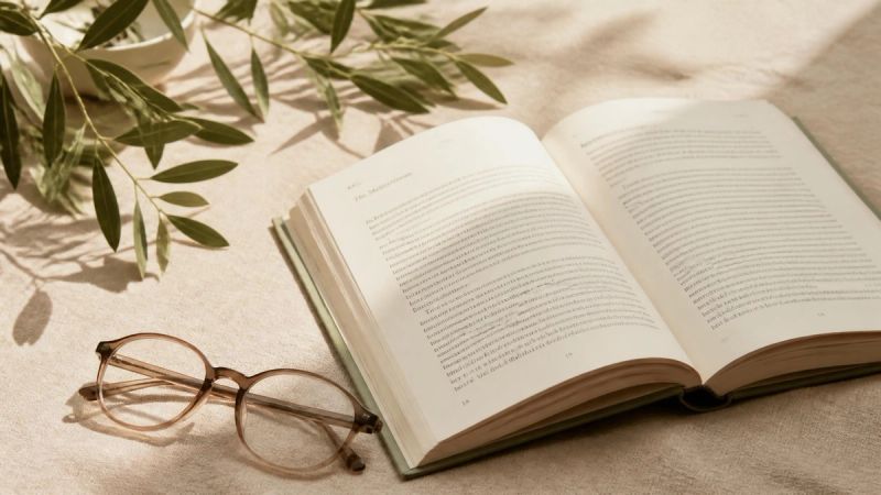 An open book with reading glasses, representing frequently asked questions about menopause at work