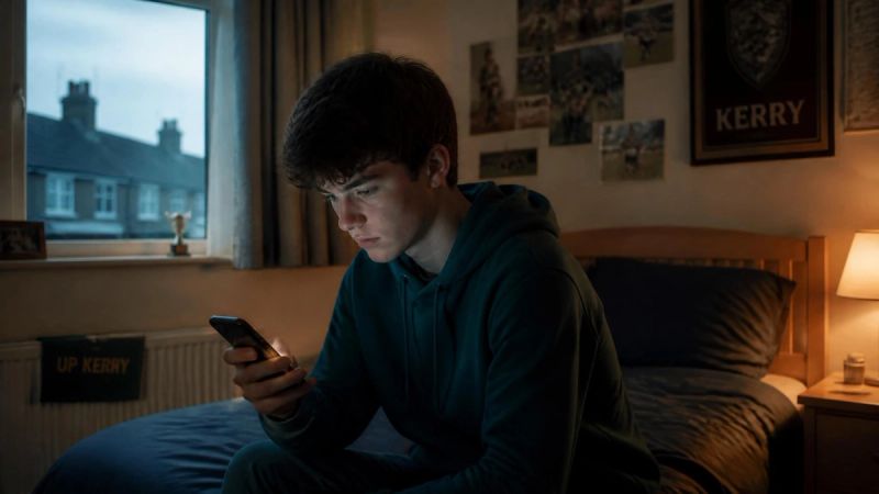 A young person scrolling through social media on a phone