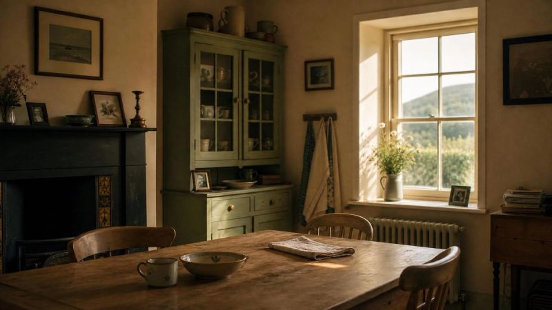 An empty Irish childhood classroom or dining room, suggesting where negative self-talk begins