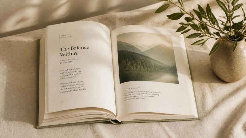 An open book on a linen surface, representing FAQ and clear information about perimenopause