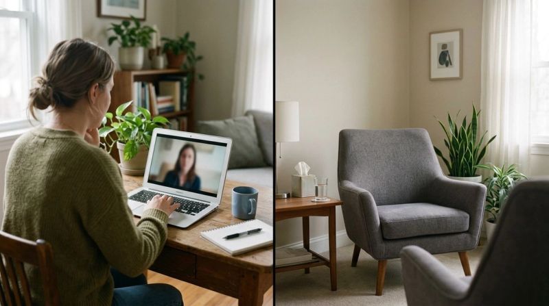 Online and in-person therapy compared