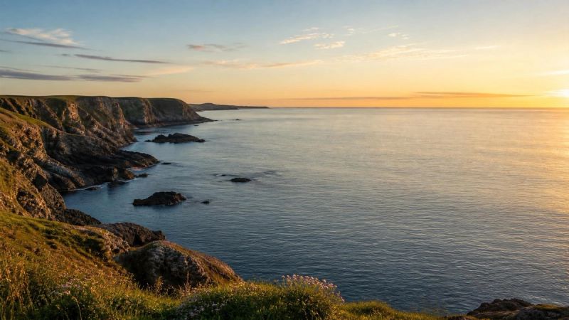 A calm Irish coastline with a clear horizon, representing the clarity that comes with healthy boundaries