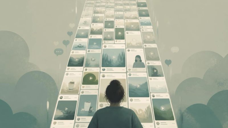 An abstract representation of an endless social media feed