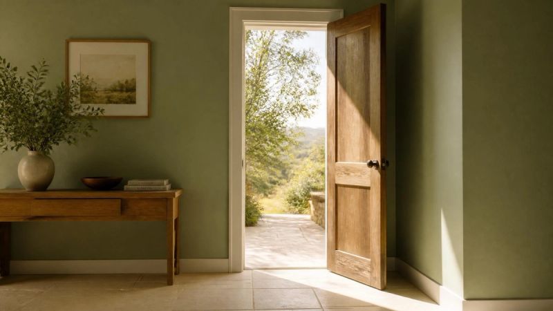 An open doorway with warm light streaming in, symbolising taking the next step toward support