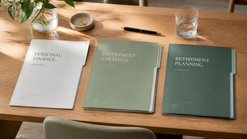 Three tidy document folders on a desk, suggesting three legal routes