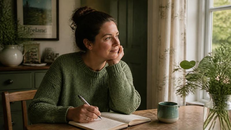 A person writing in a journal, representing self-reflection and recovery