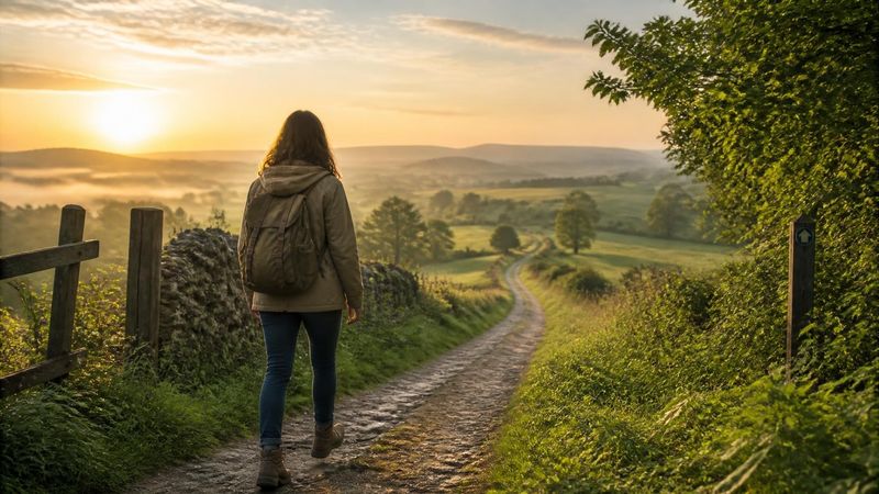A person taking a first step on a path, representing getting started