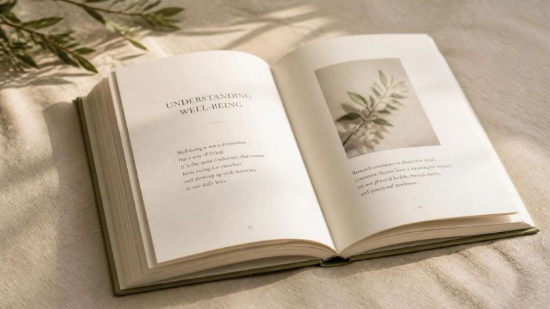 An open book on a linen surface, representing frequently asked questions about menopause sleep problems