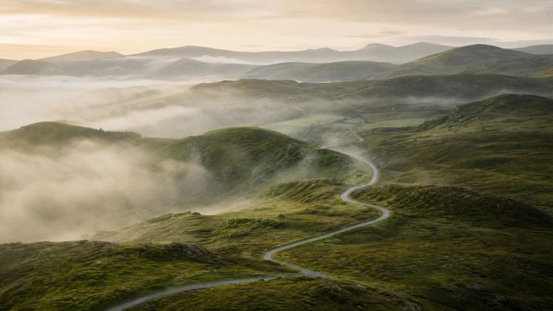 A winding path through green Irish hills, representing gradual change and neuroplasticity