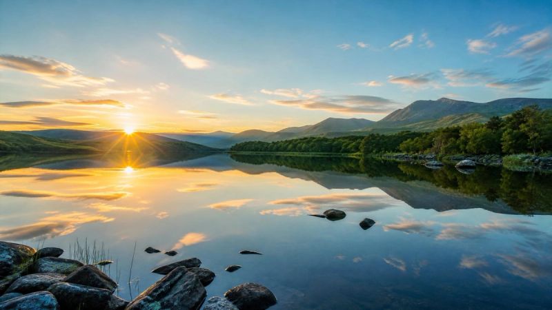 Still Irish lake reflecting a clear dawn sky, symbolising clarity and understanding what EMDR is