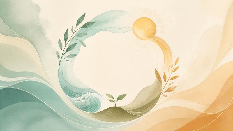 A circular abstract illustration representing a repetitive cycle