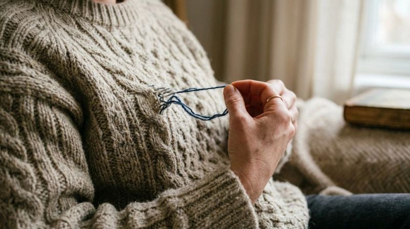 Hand pulling a thread, symbolising trauma triggers