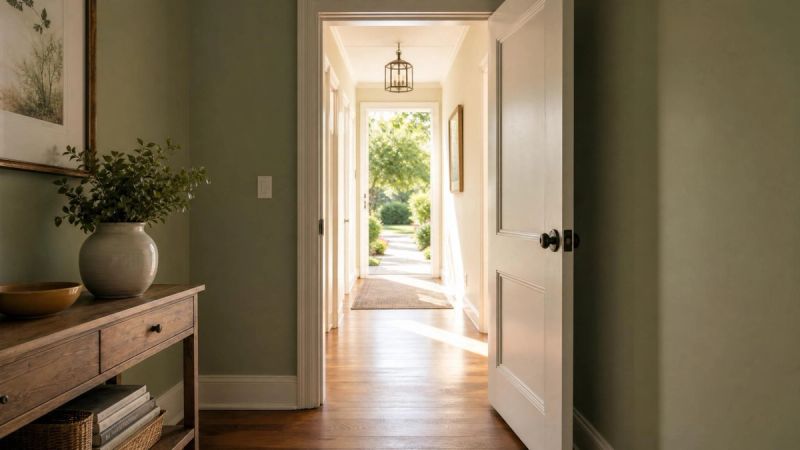 An open door with warm light and a path outside, symbolising taking the next step after a breakup