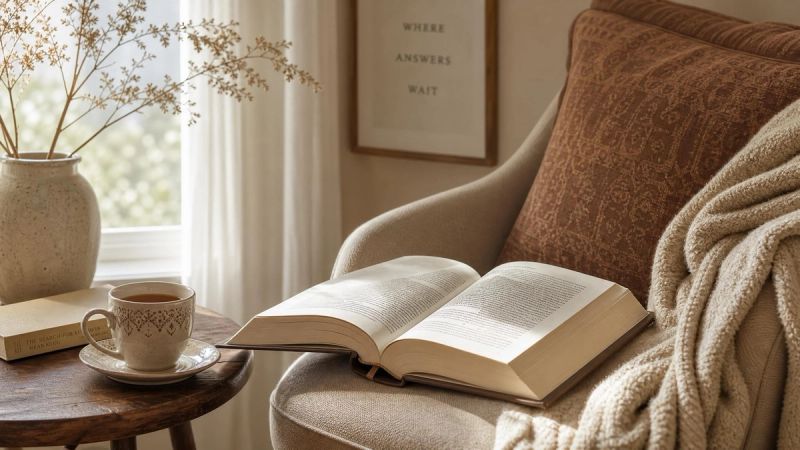 Open book with soft light, representing answers to frequently asked questions about starting therapy