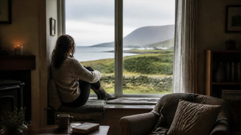 A person sitting quietly by a window, reflecting on deeper emotions