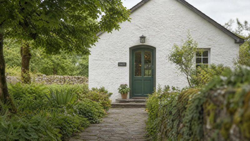 A pathway leading to a small Irish clinic or GP surgery, representing the step from online quiz to professional diagnosis
