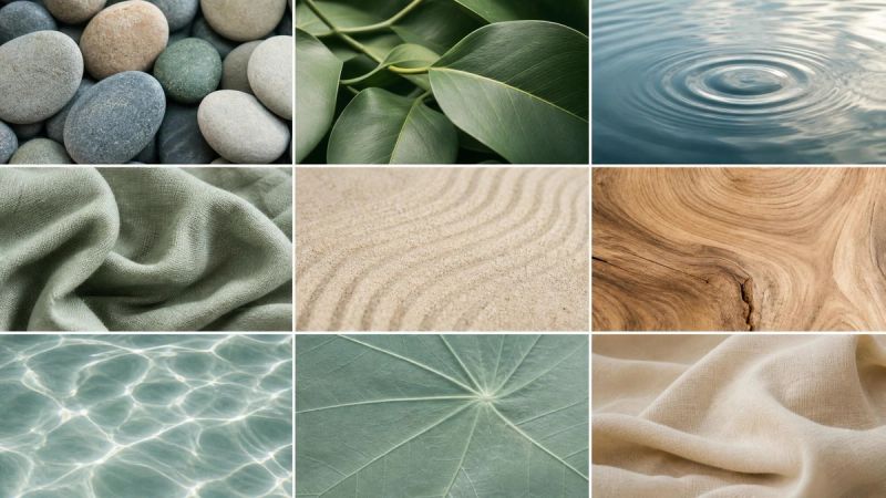 A mosaic of different natural textures representing the many types of OCD
