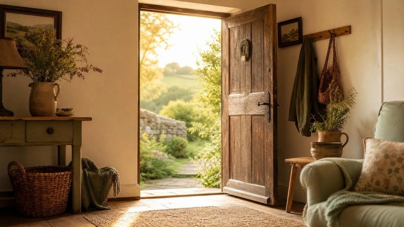 An open doorway with warm light, symbolising the first step toward getting support