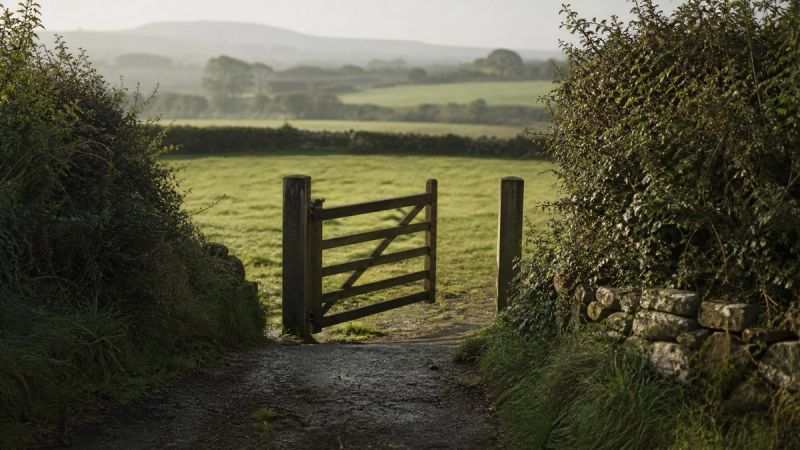 A narrow Irish country lane with a small gate, symbolising the difficulty of setting boundaries