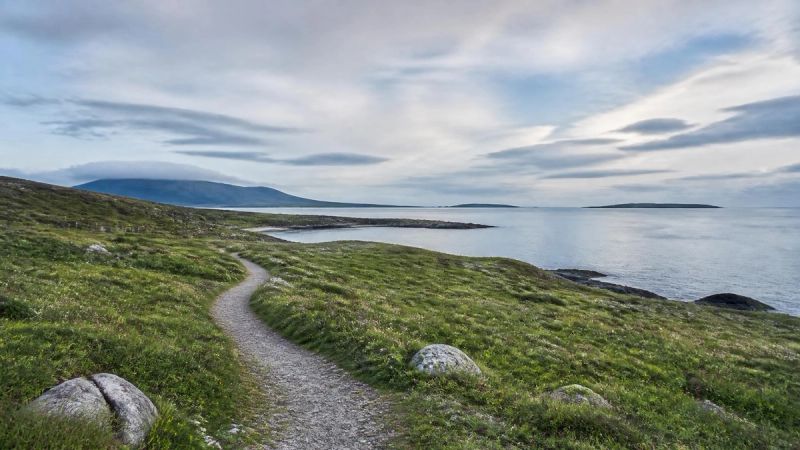 A peaceful Irish coastal path under a wide sky, representing open questions and the journey forward