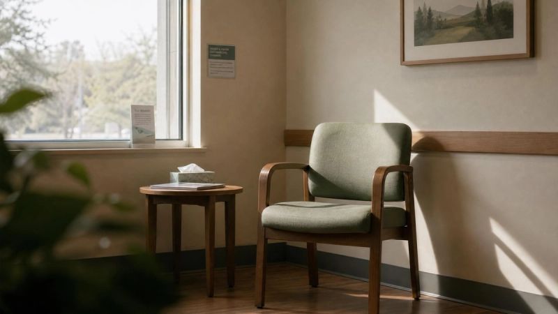 A person sitting alone in a waiting area, representing the difficulty of getting a correct Pure O diagnosis
