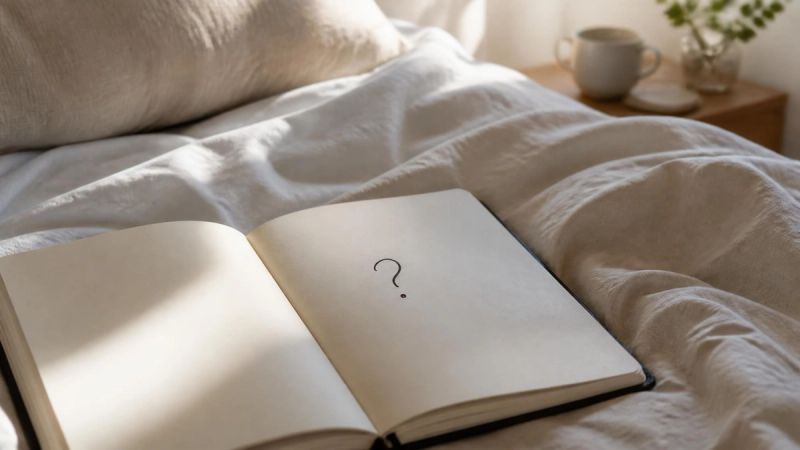 A simple, calming image of a question mark drawn in a notebook, representing frequently asked questions