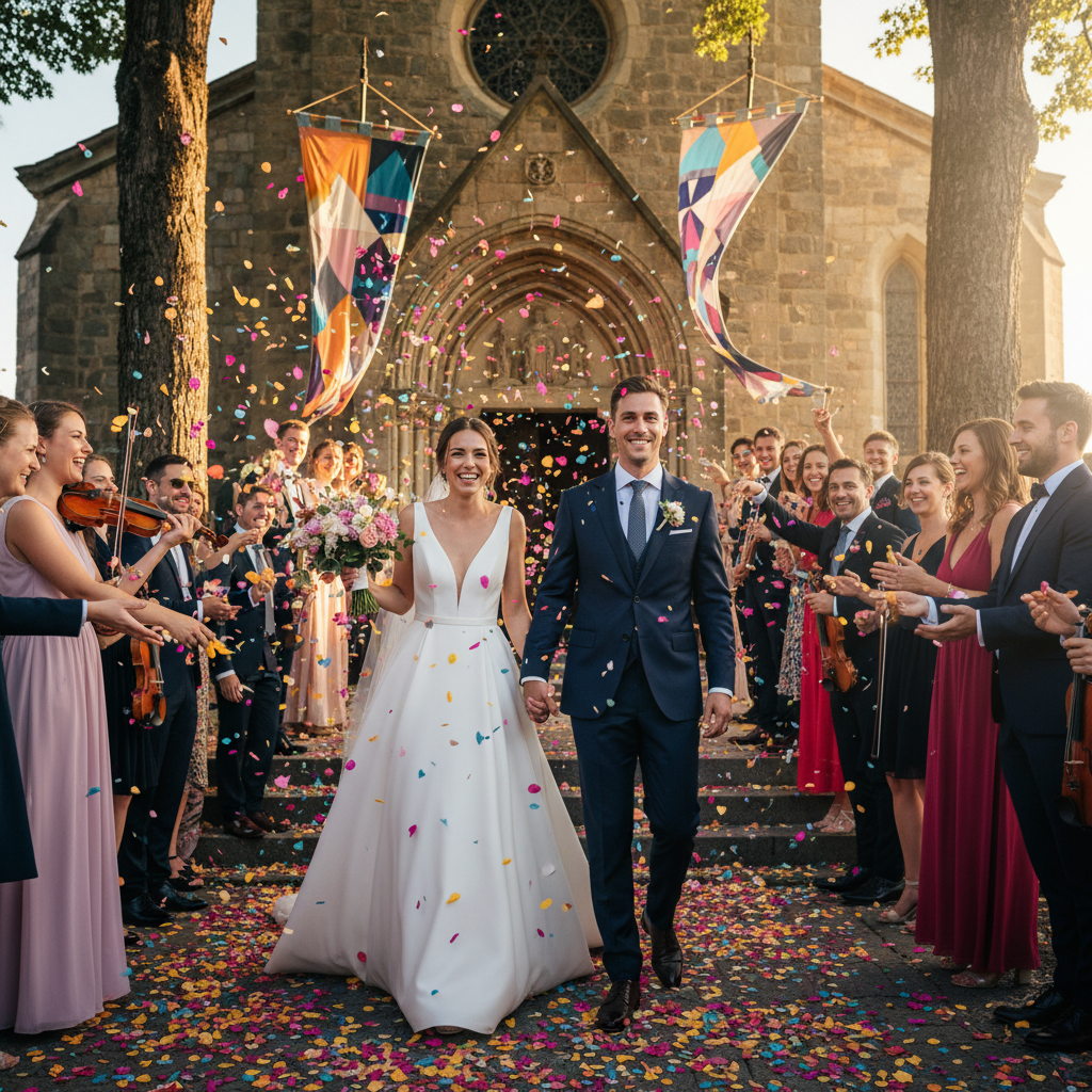 30 musiques incontournables pour la sortie d’église de mariage - Article blog SOS DJ