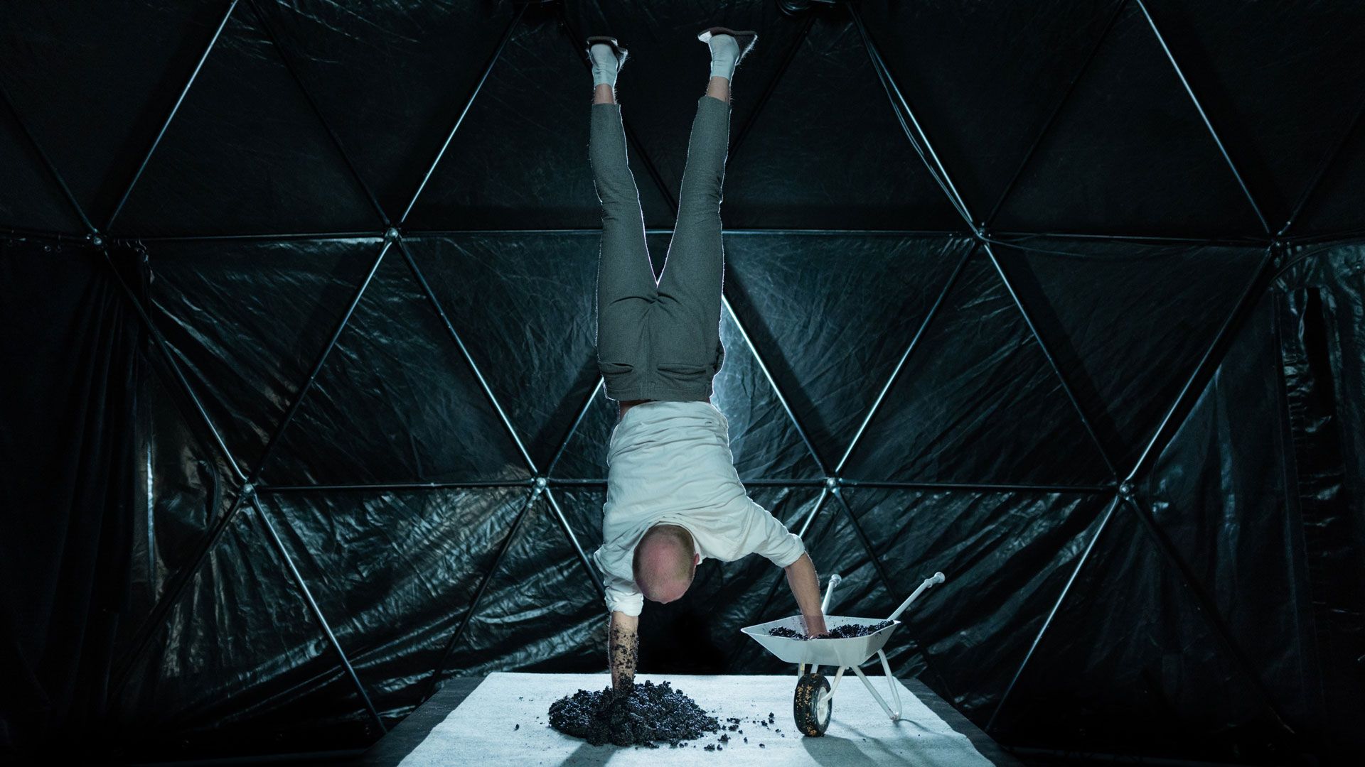 person doing a handstand