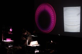 Dark room with lights