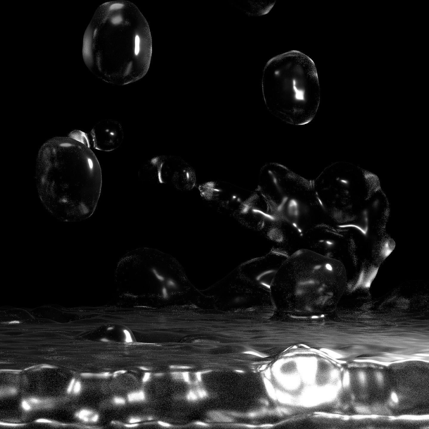 Digitally produced image of raindrops