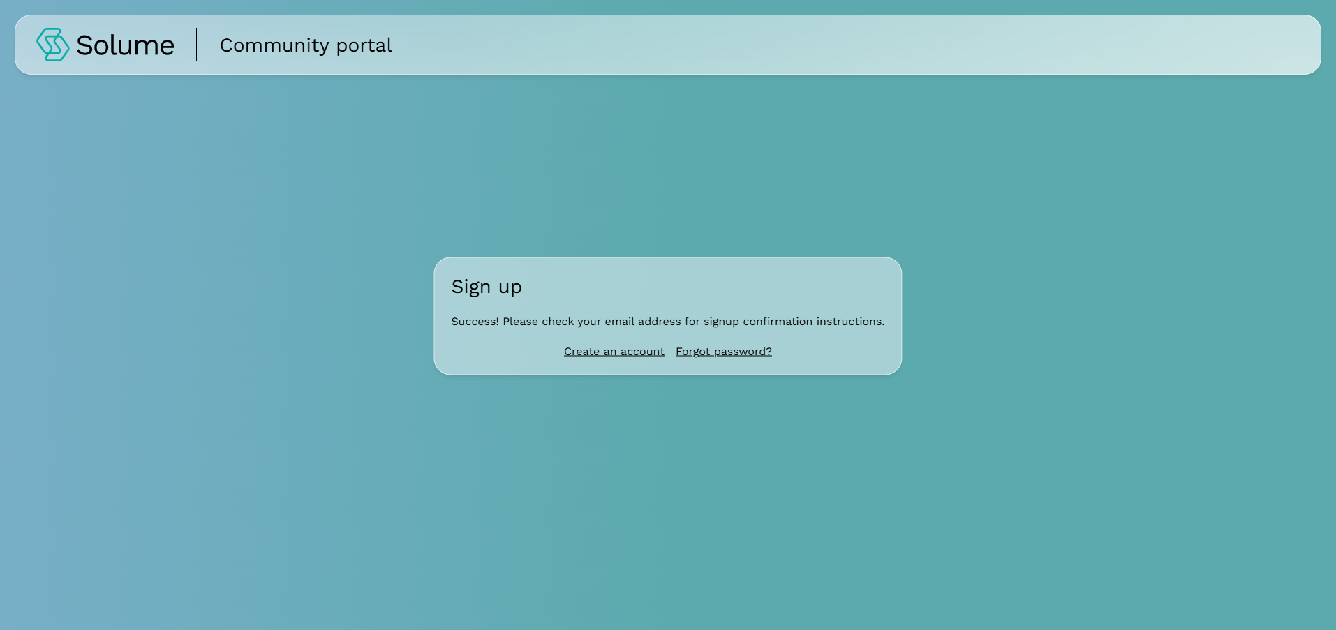 A screenshot indicating that they will receive an email asking them to authenticate their account.
