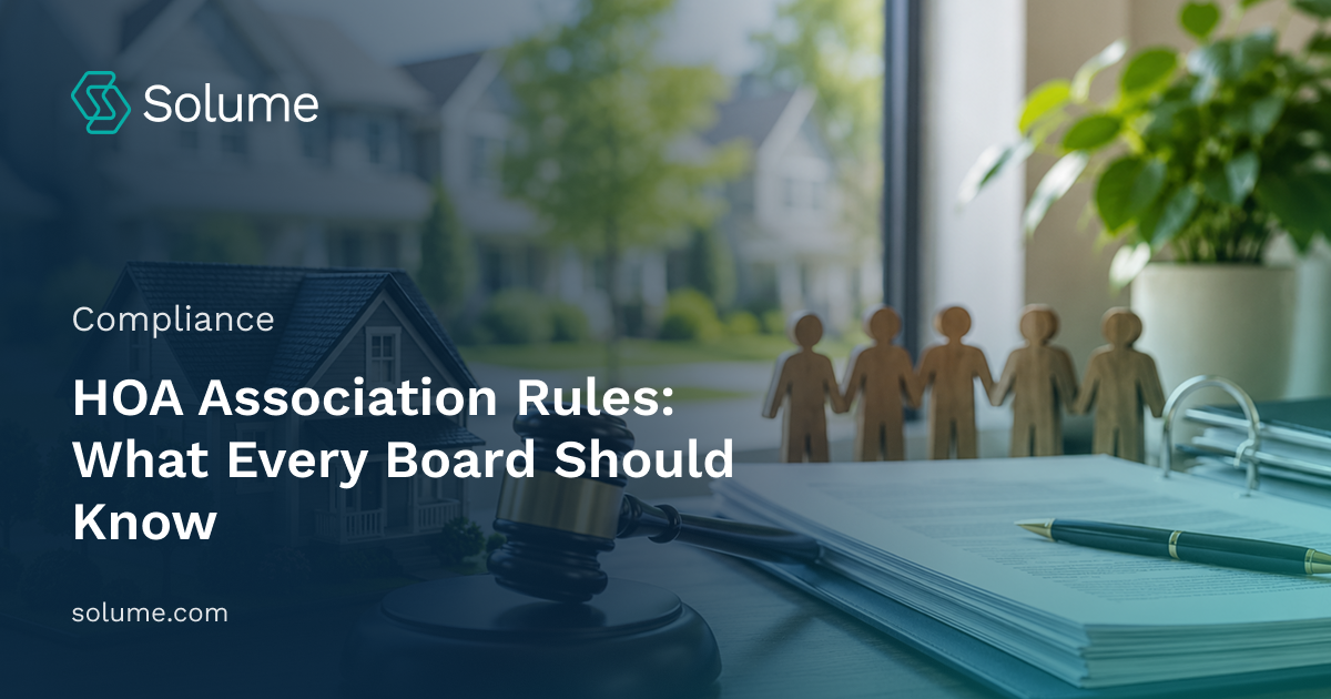 A visual representation of HOA governance, featuring community, documentation, and board oversight to illustrate the policies and responsibilities every homeowners association board should understand.