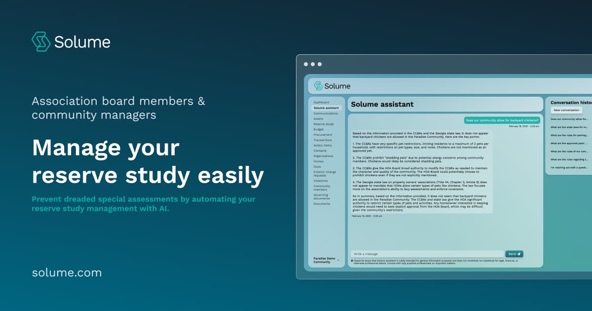 Solume Reserve Study - Powered with AI