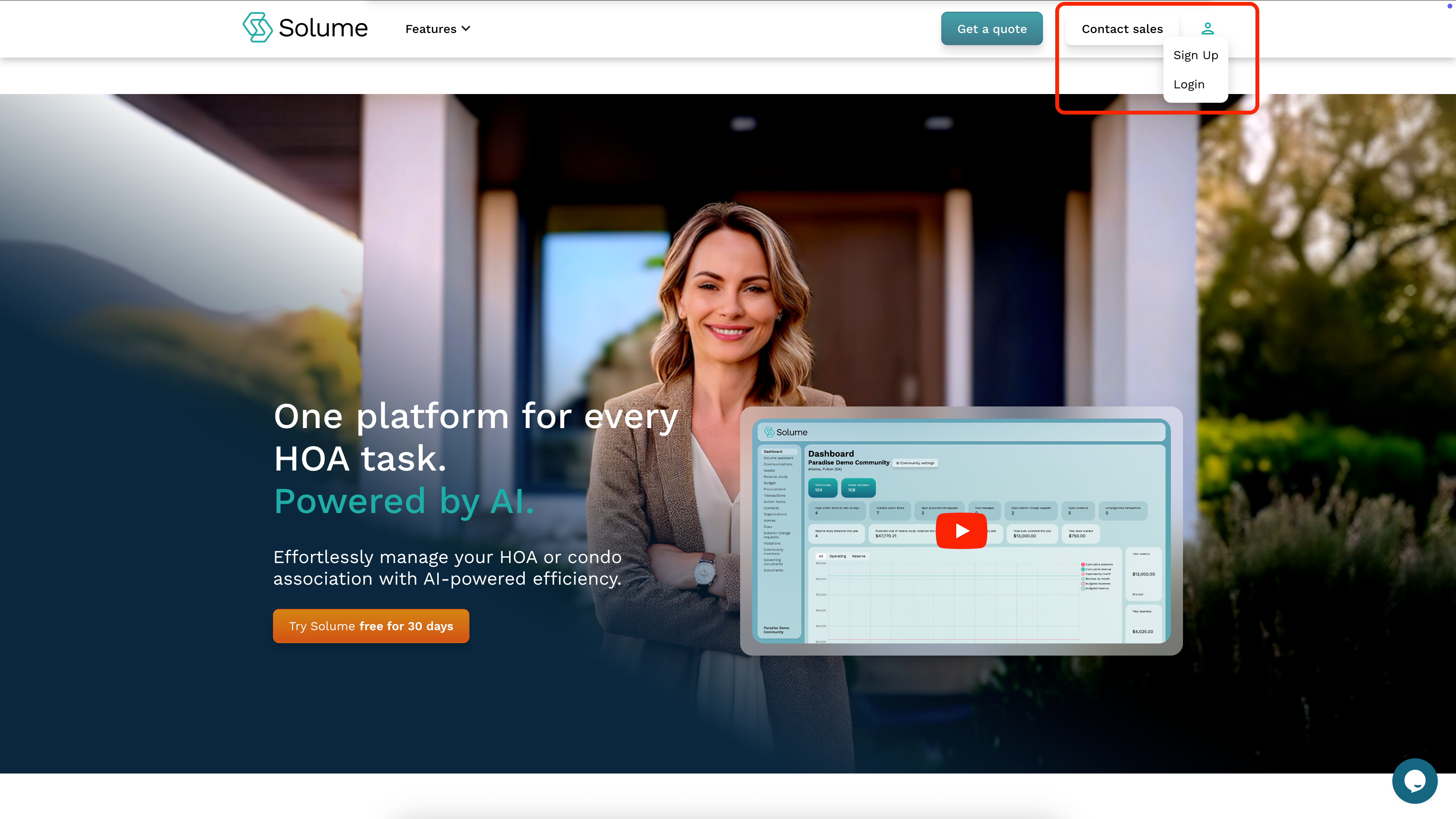 Instructions on how to log into your Solume account for the first time